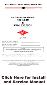 DMF RW-1630/50 Install and Service Manual